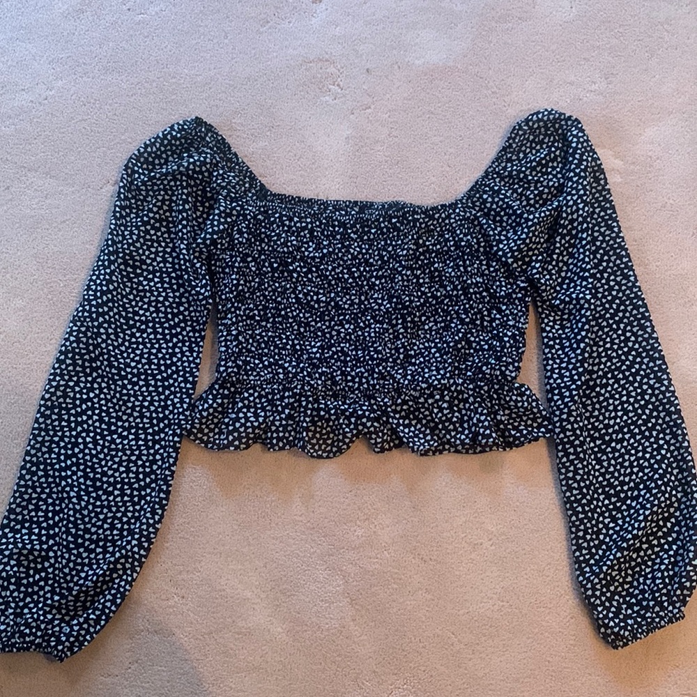 Nasty Gal US Size 2 Heart Print Top